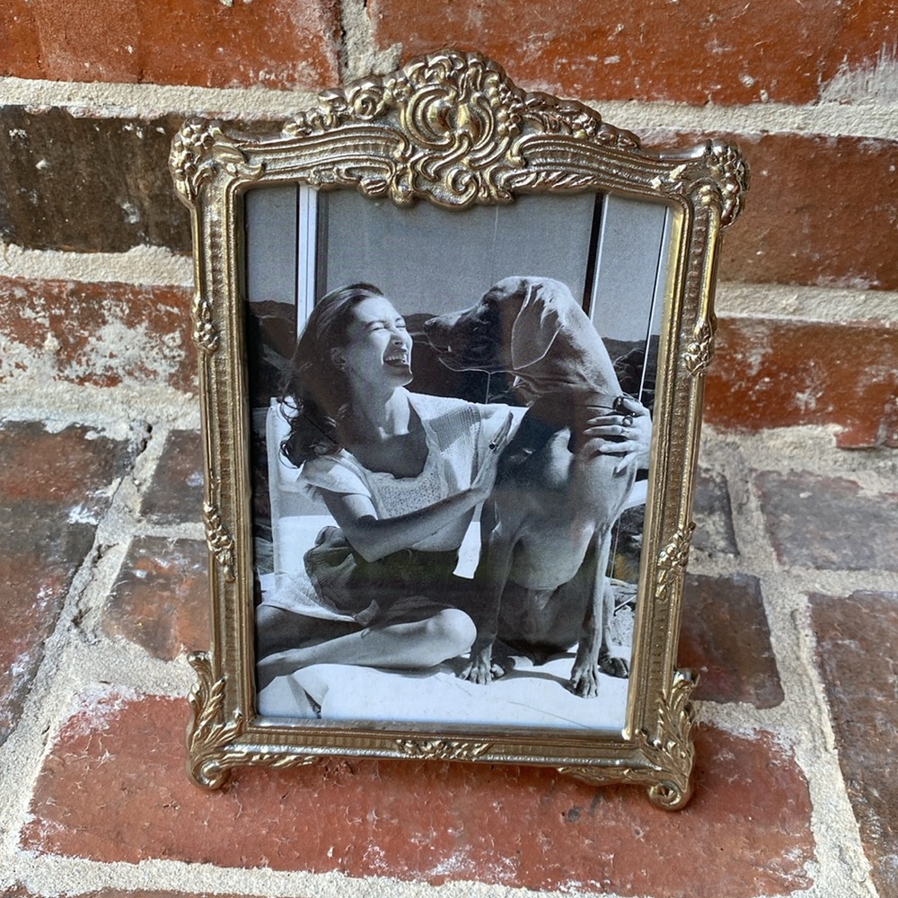 Ornate frame of nickel coated brass